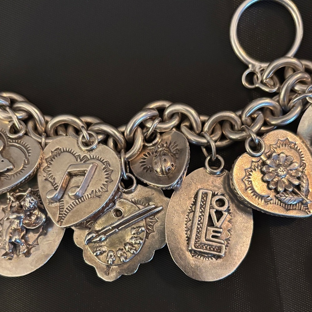 Colorful sterling Heart Charm Bracelet - Picture 8 of 9
